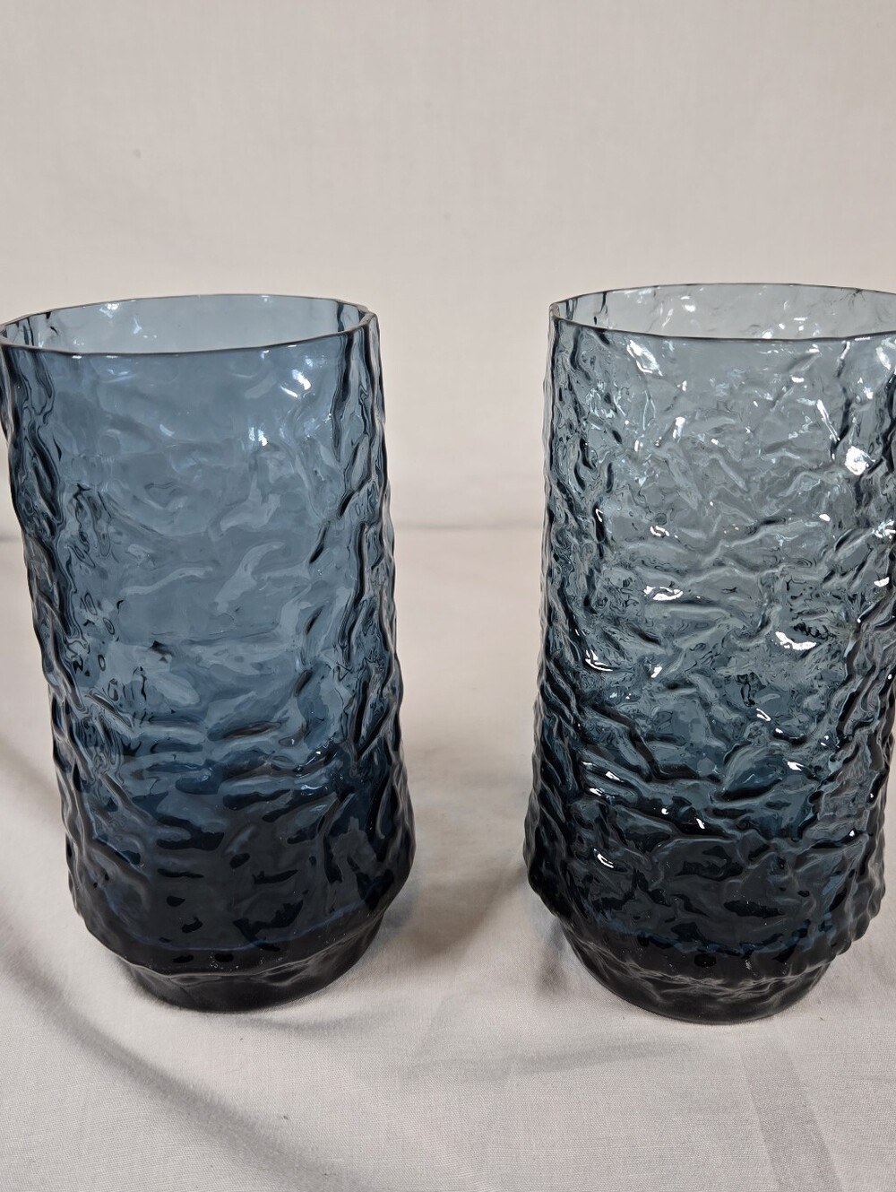 Vintage Lennox Impromptu Handblown Crystal Drinking Glass Dark Blue Set Of 2 USA